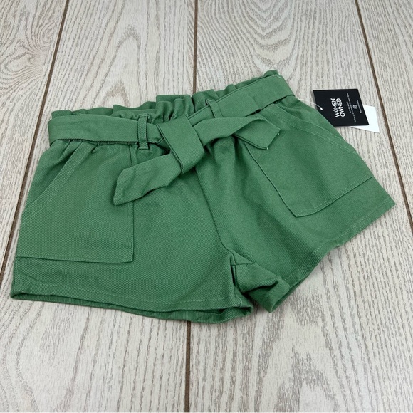 Grayson Threads Black Big Girls Elastic Waist Tie-Belt Shorts S-XL Green $32 - Picture 1 of 4